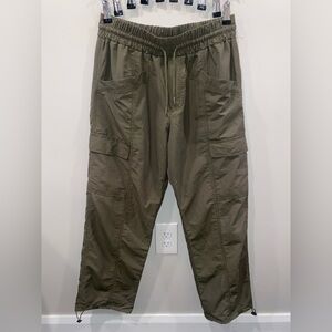 Altar’d State Revival Dark Green Tie Waist Cargo Pants Pockets Women’s Medium